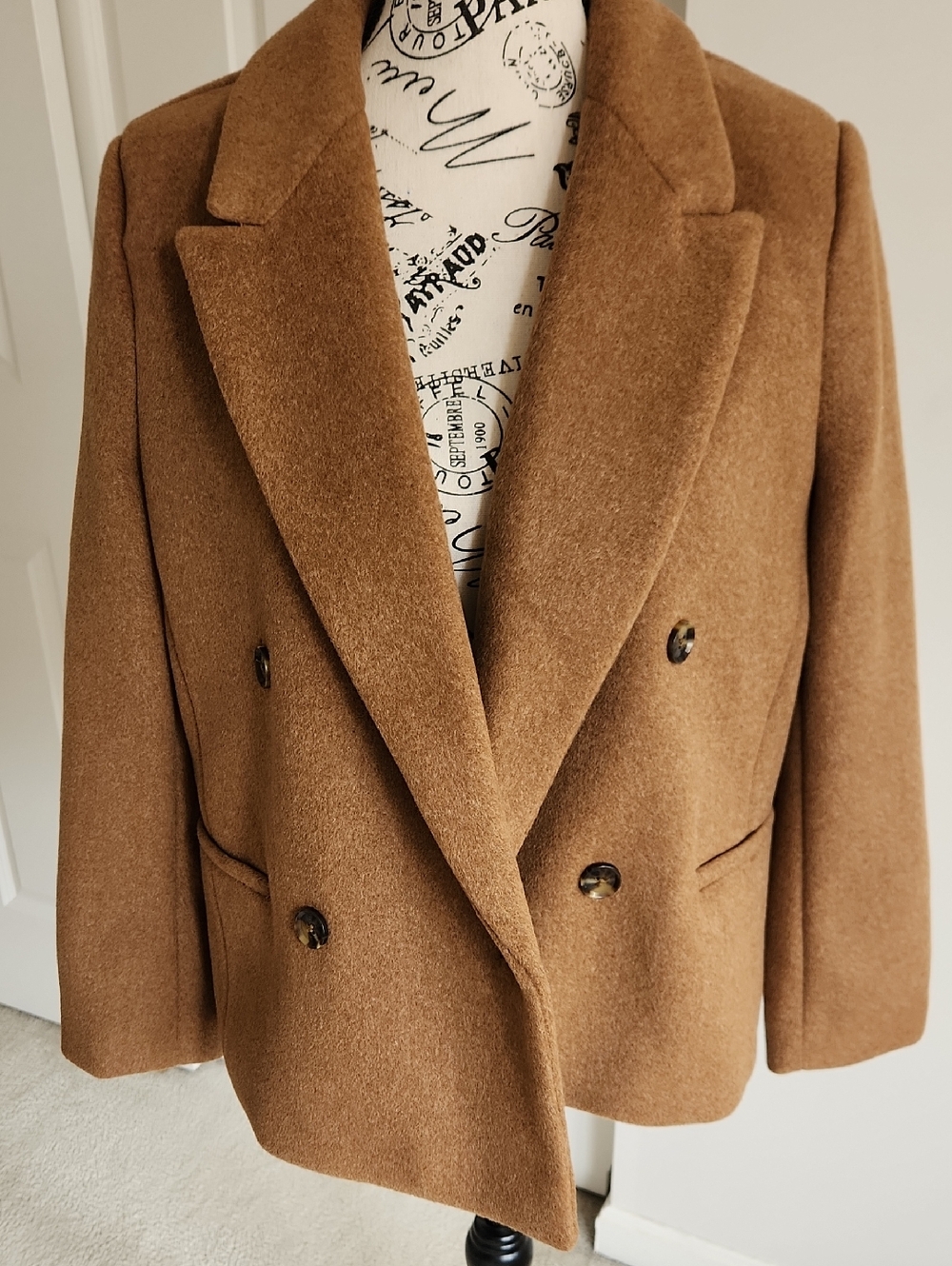 NWT Banana Republic Warm Camel Short Coat Jacket SZ MED PETITE $298